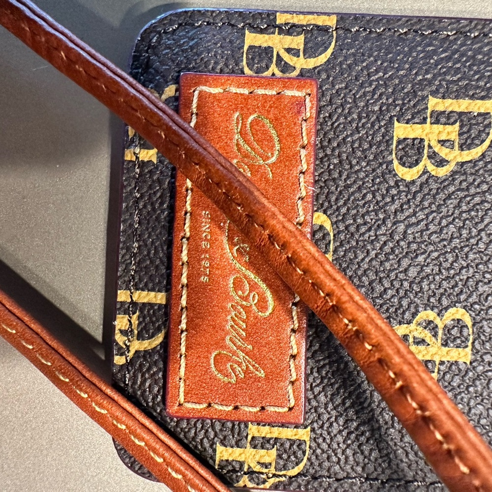 Dooney & Bourke Brown and Gold Monogram Bag Wallet , Great for Travel - Picture 2 of 3